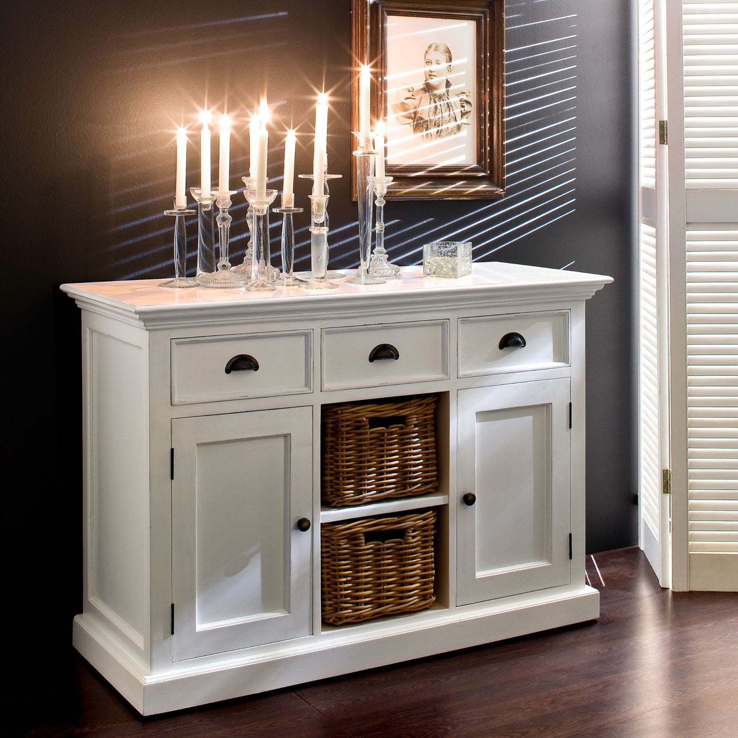 Halifax Classic White 2 Basket Buffet Table