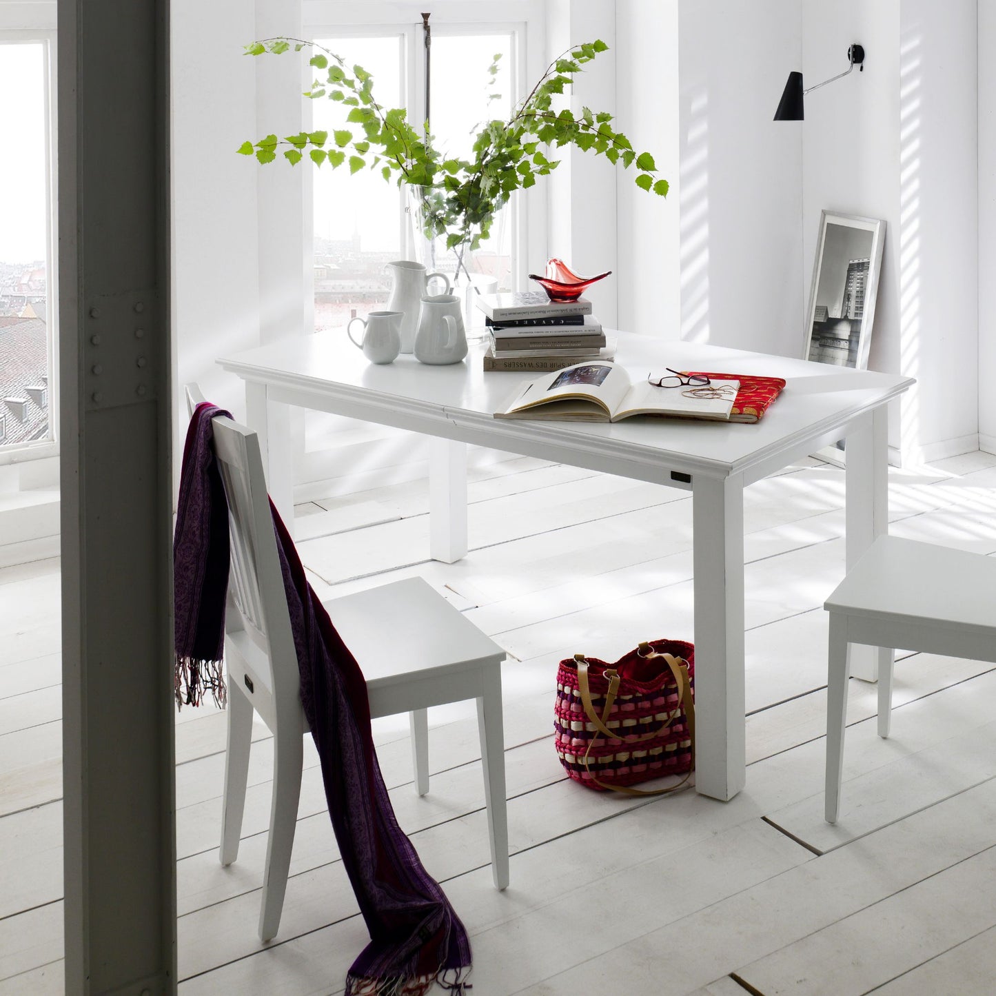 Halifax Classic White Dining Extension Table