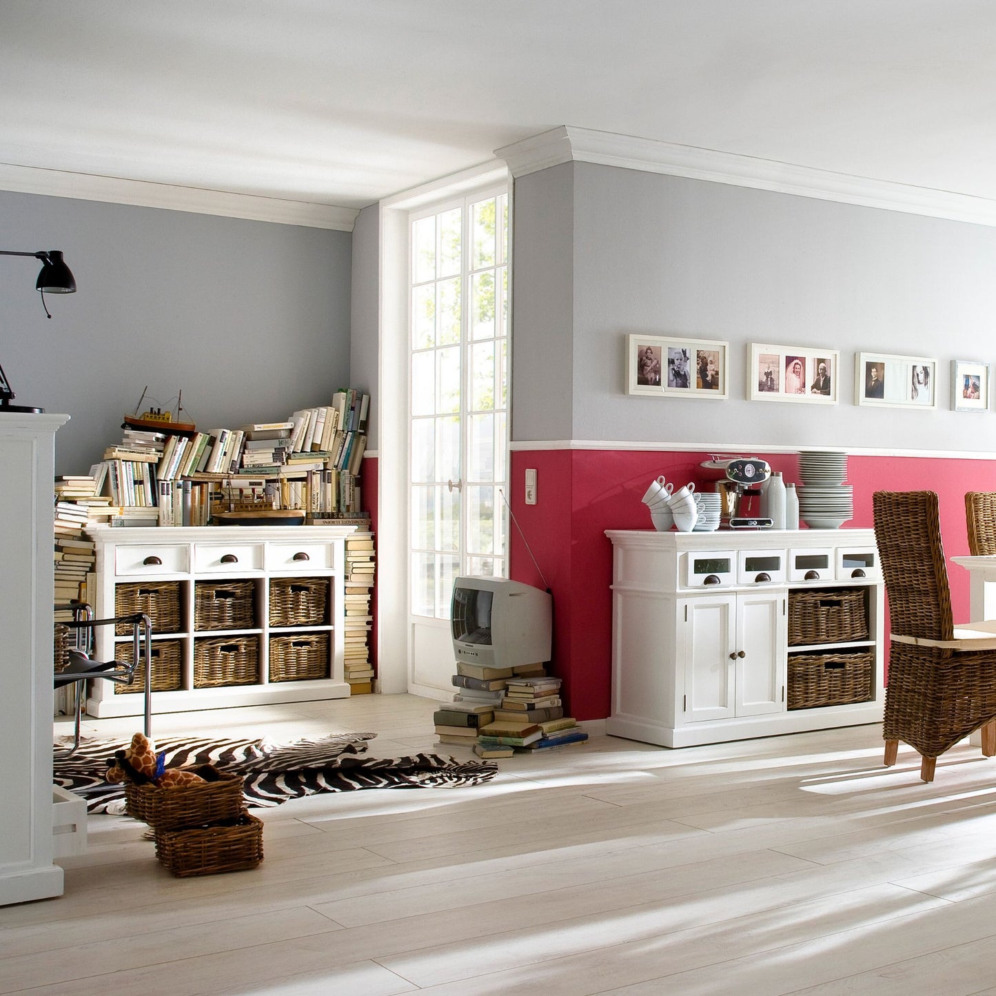 Halifax Classic White 6 Basket Buffet Table