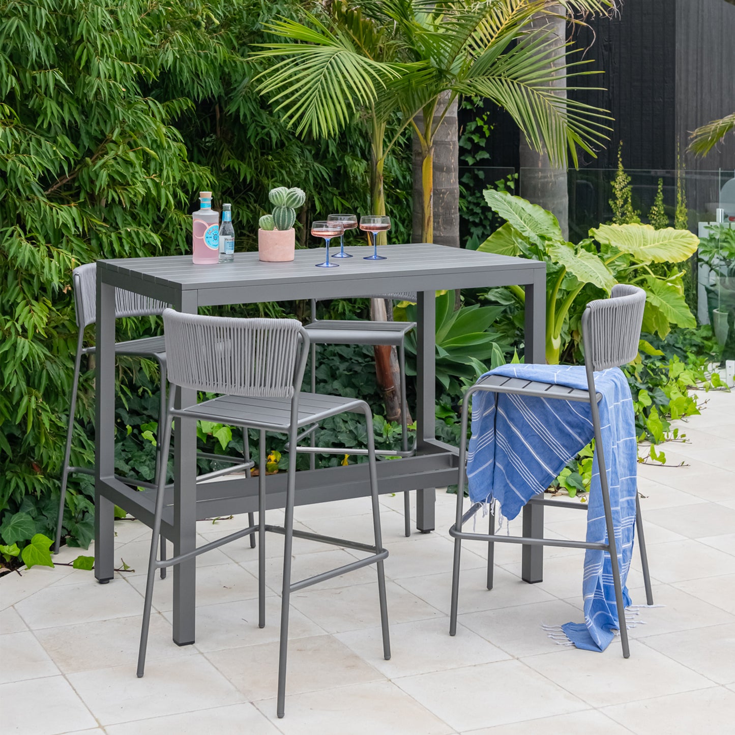 Roma Metal Outdoor Bar Table