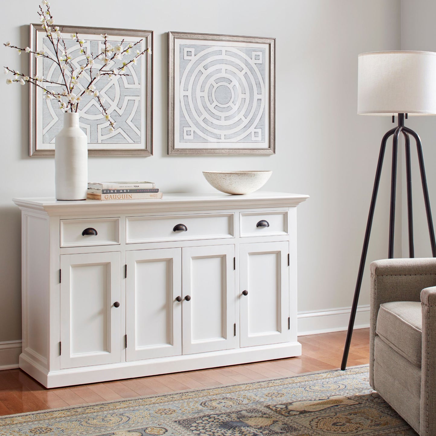 Halifax Classic White 4 Door Buffet Table