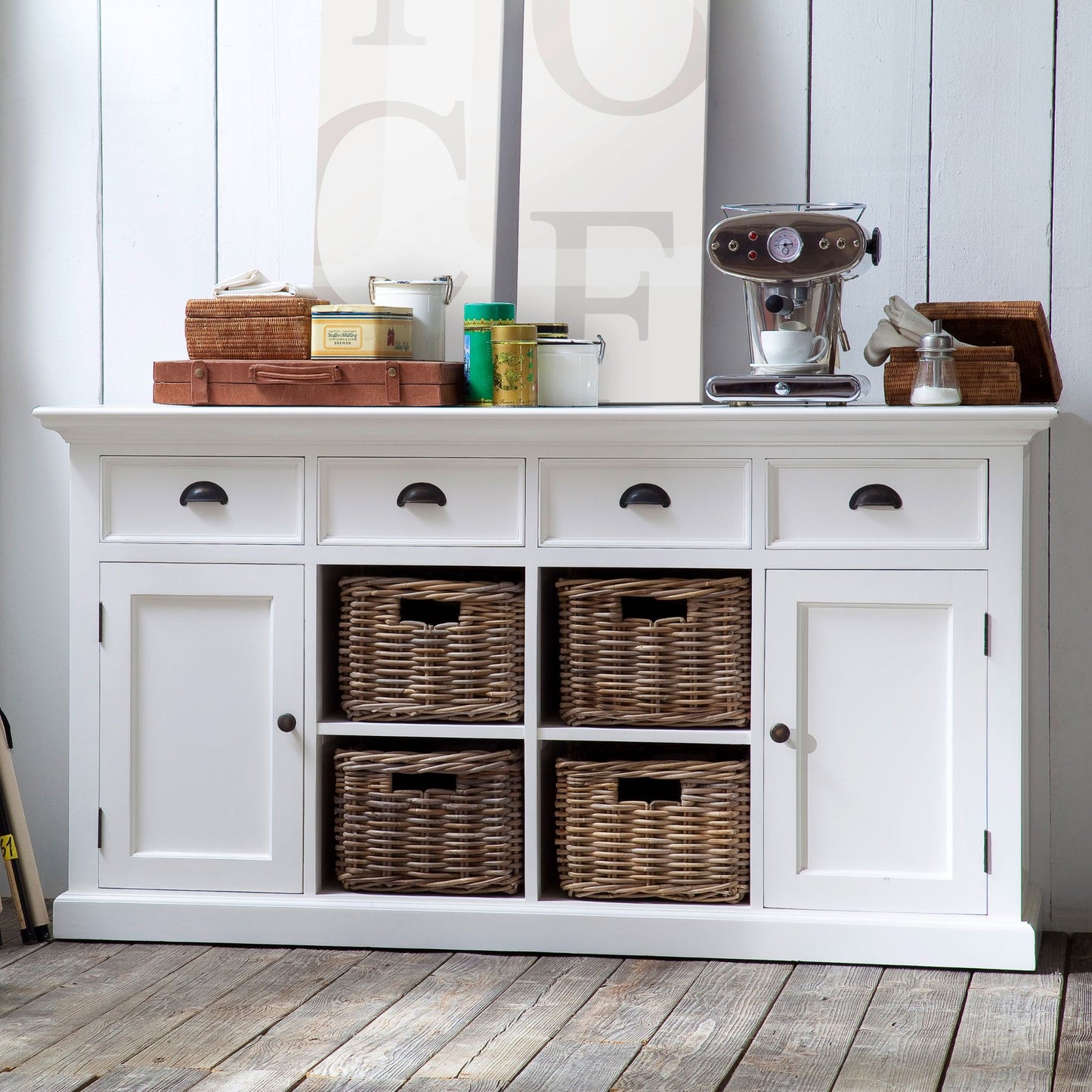 Halifax Classic White 4 Basket Buffet Table