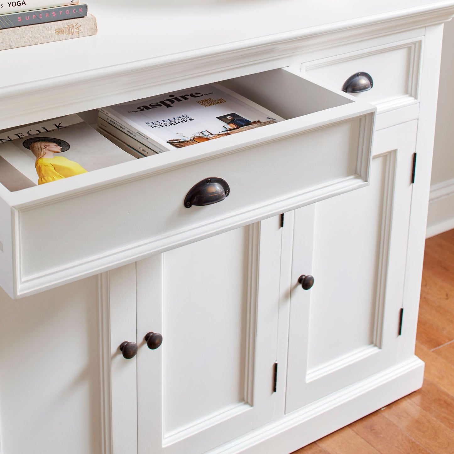 Halifax Classic White 4 Door Buffet Table