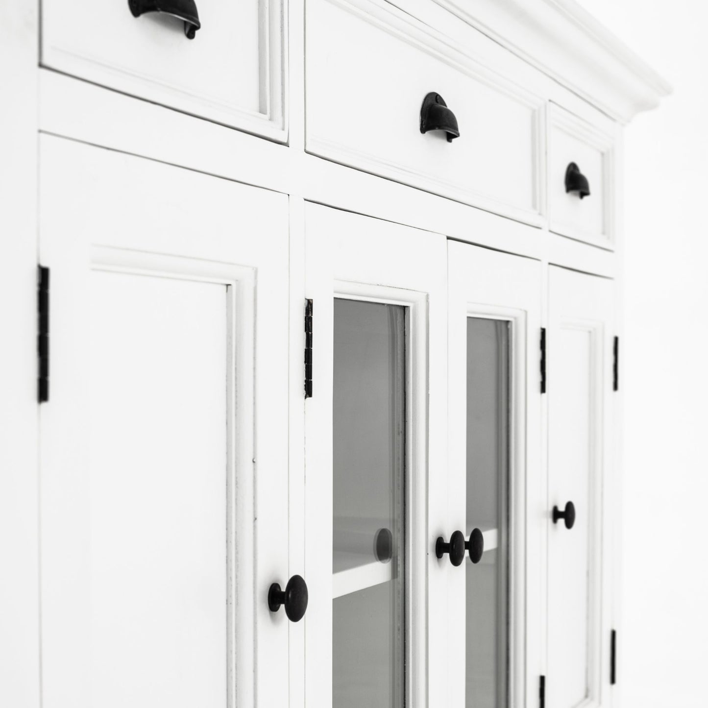Halifax Classic White Glass 4 Door Buffet Table