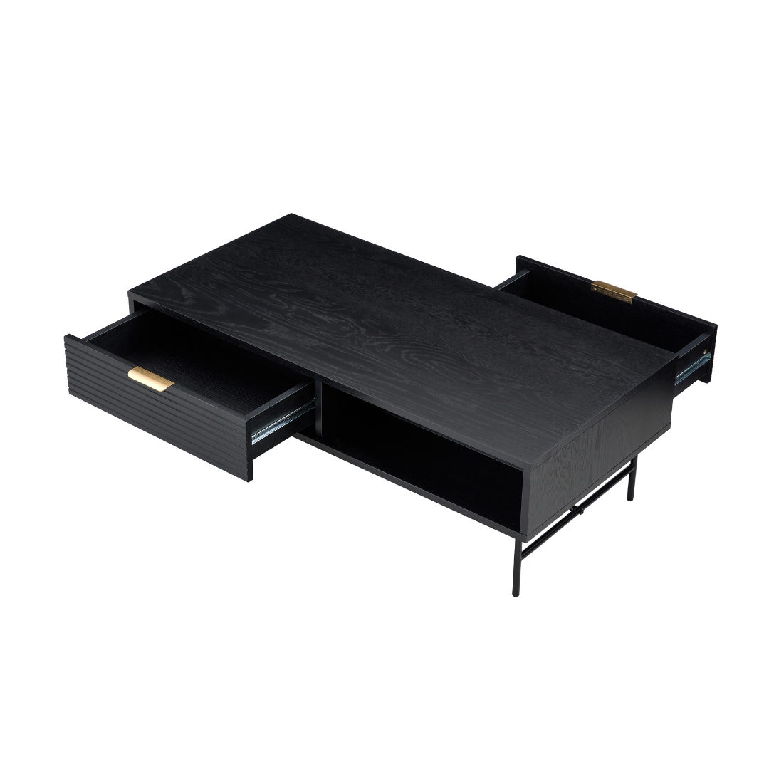 Astoria II 120cm Ribbed Wooden Coffee Table