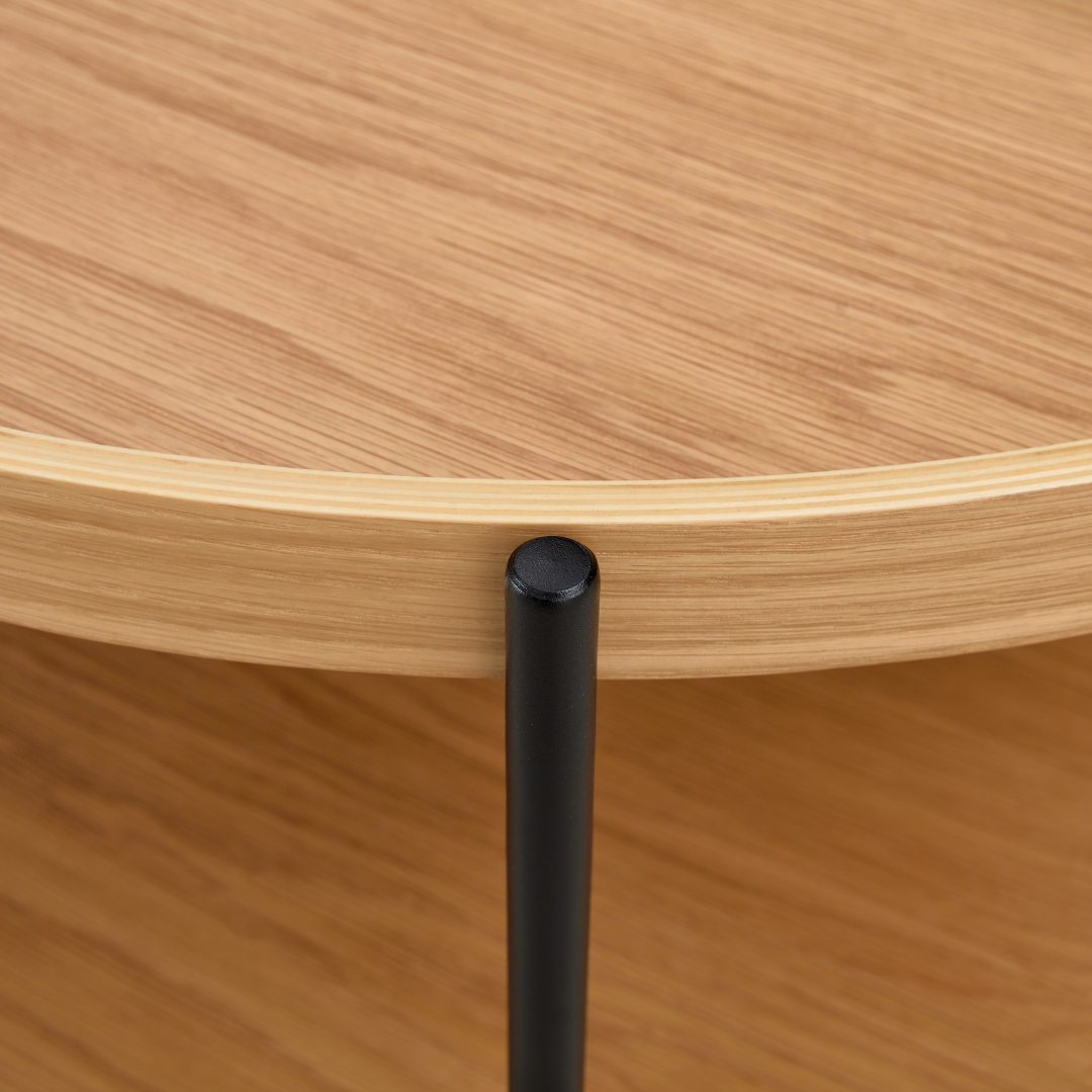 Giorgio Tray Top Round Wooden Coffee Table