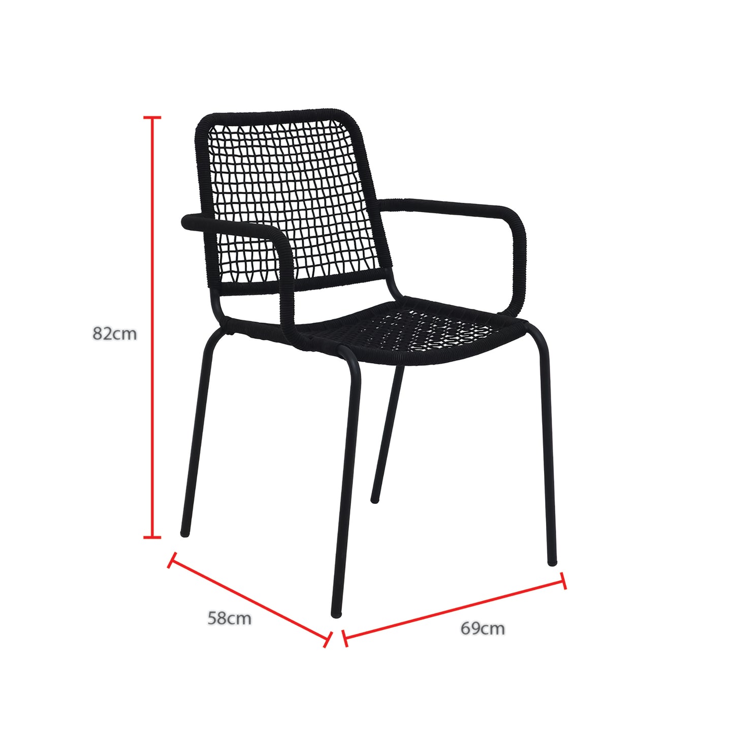 Bahamas Stackable Rope Outdoor Dining Chair