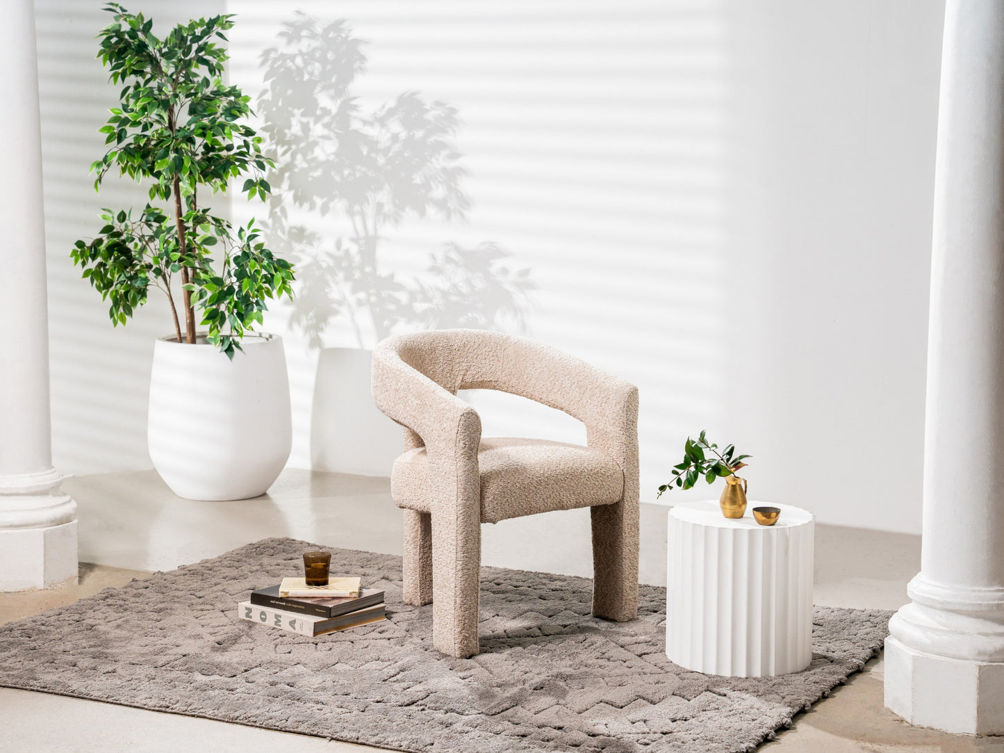 Bordeaux Boucle Fabric Occasional Armchair