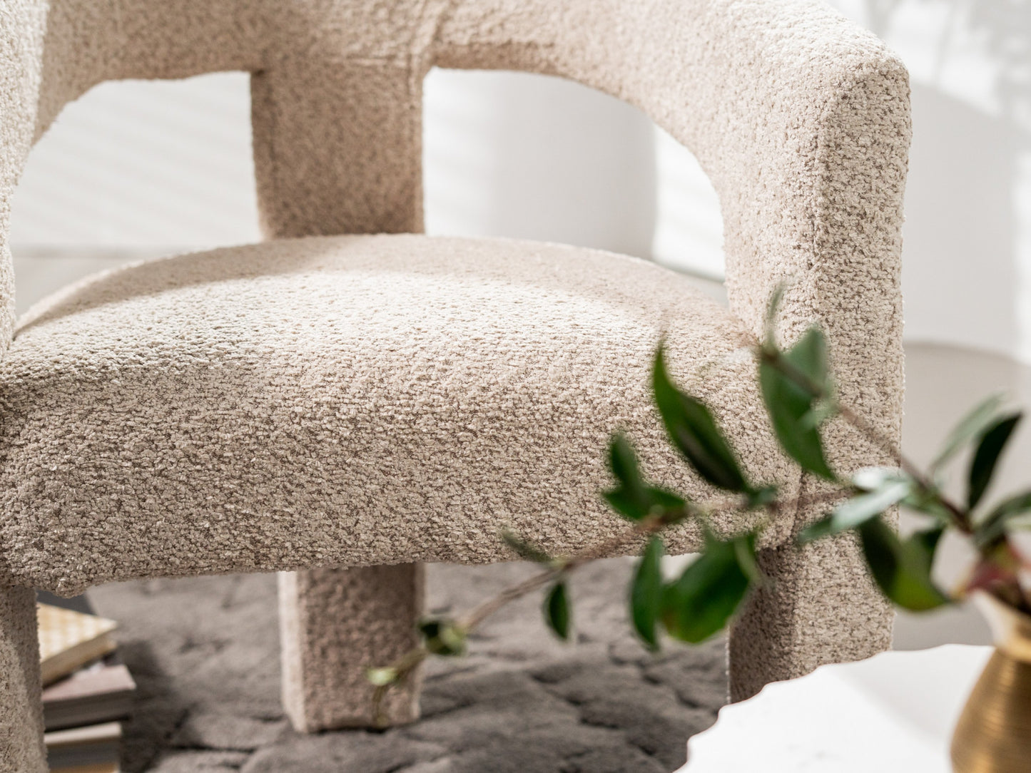 Bordeaux Boucle Fabric Occasional Armchair