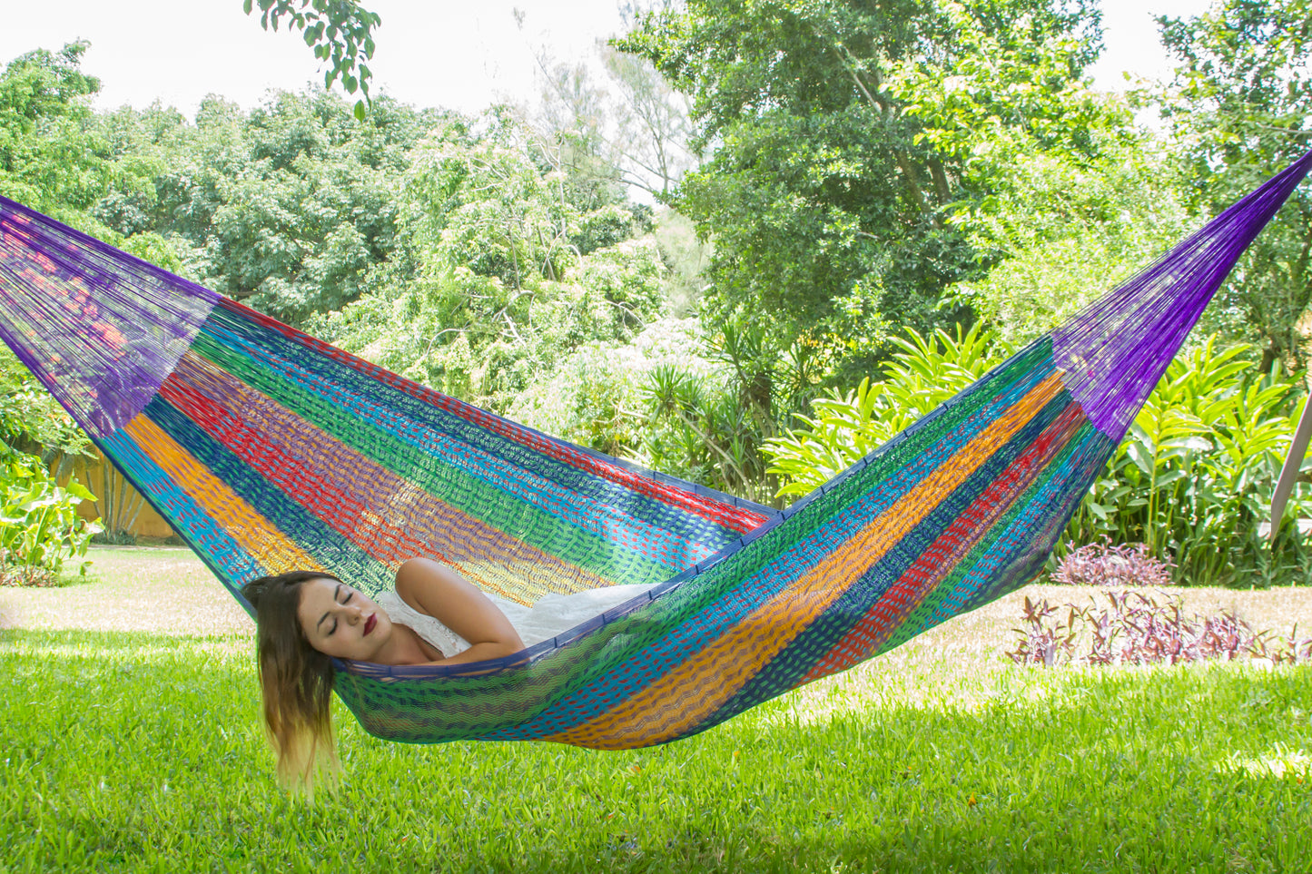 Mayan Legacy Mexican Cotton Hammock - Colorina