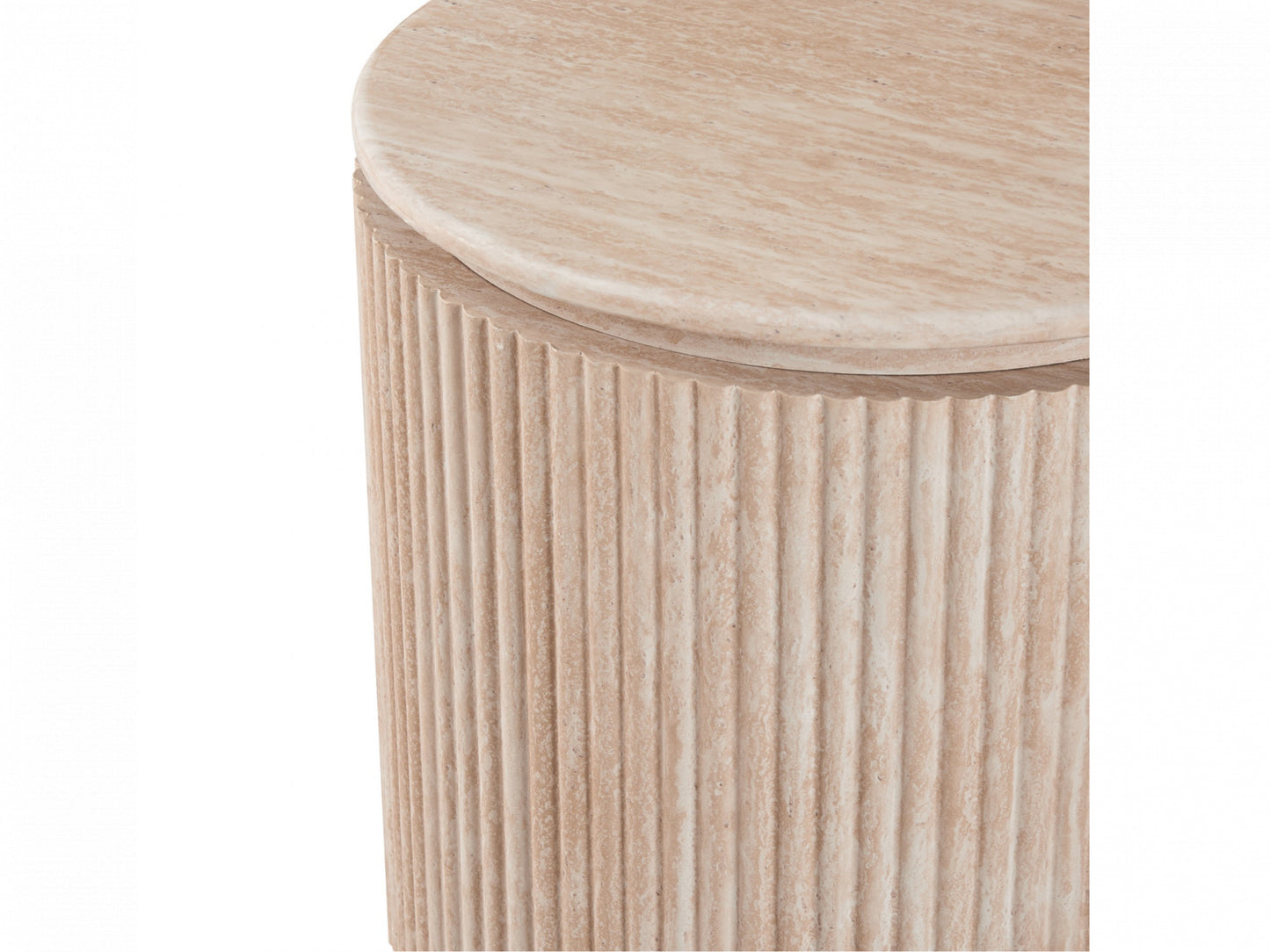 Empire Travertine Round Side Table