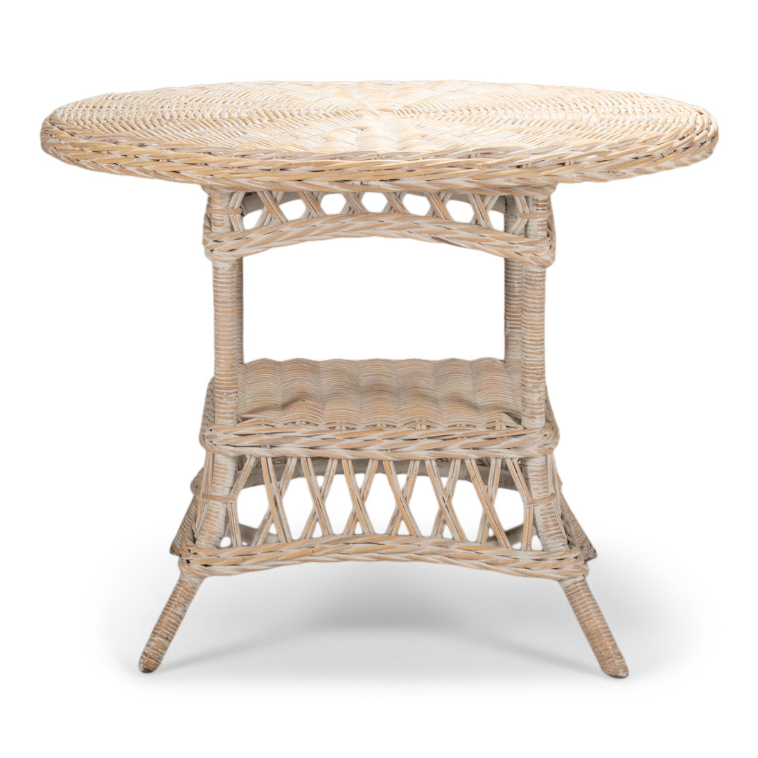 French 120cm Round Rattan Outdoor Dining Table