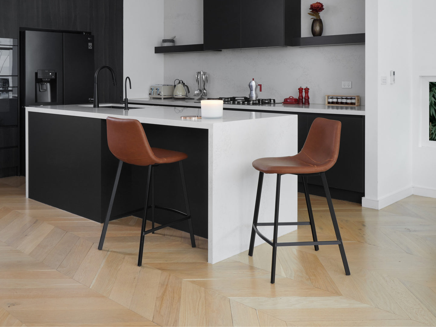 Hugo Eco Leather Bar Stool Set of 2