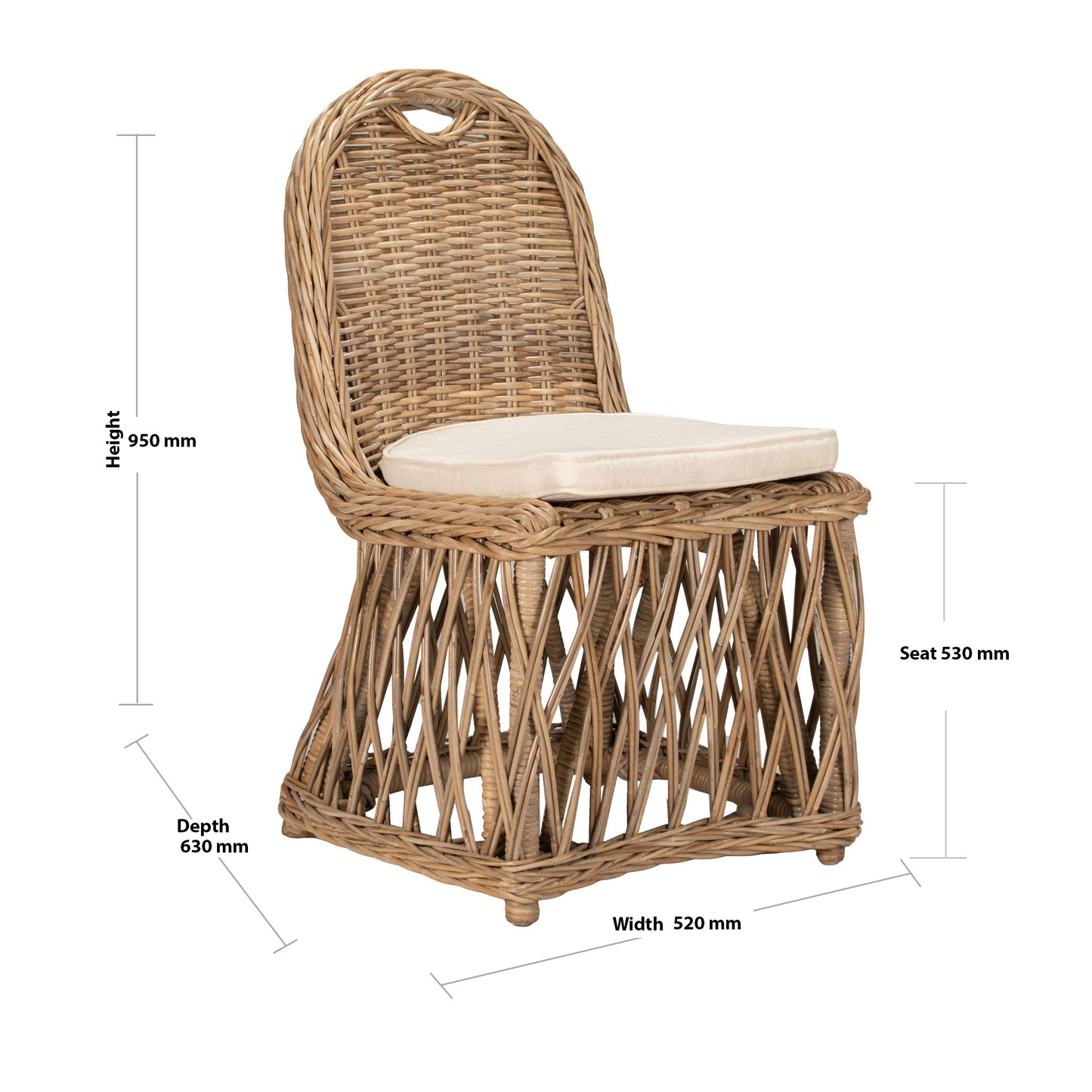 Isabel Rattan Outdoor Dining Chair Set of 2