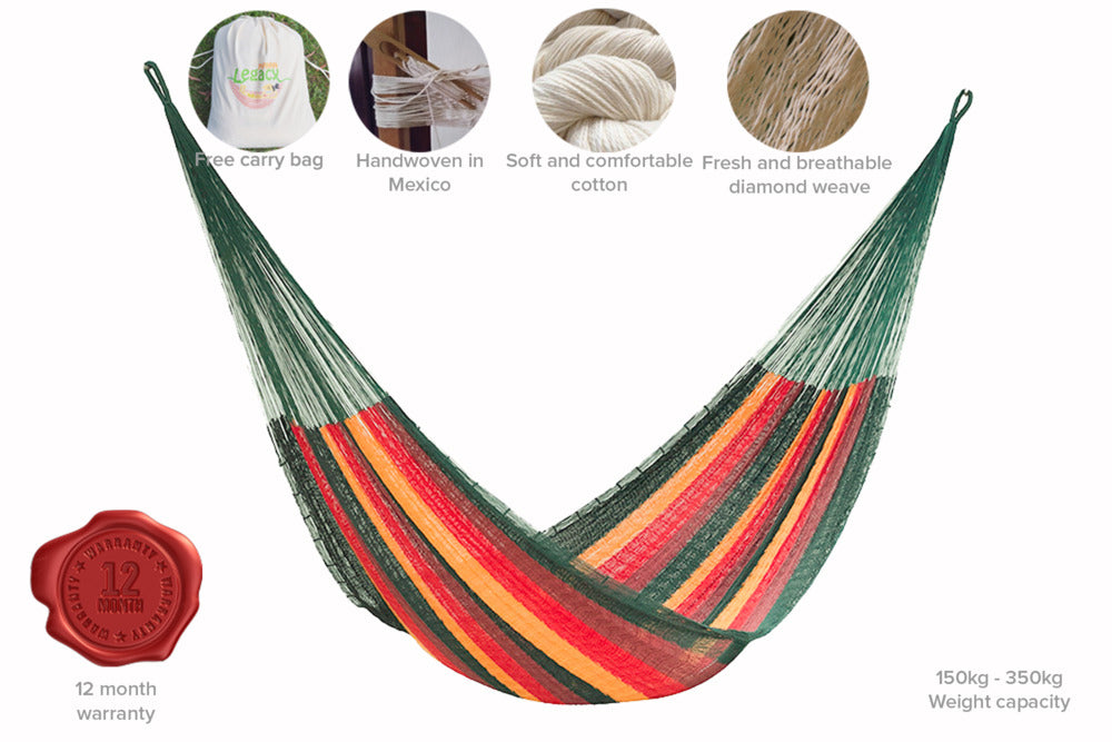 Mayan Legacy Mexican Cotton Hammock - Imperial