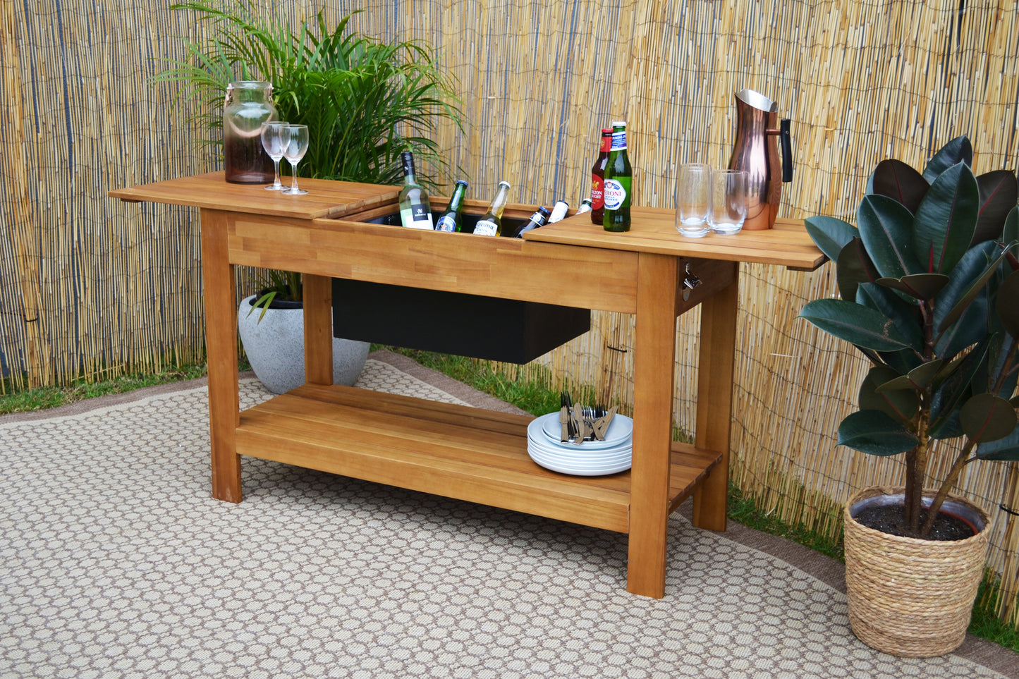 Malibu Wooden Outdoor Expanding Bar Table