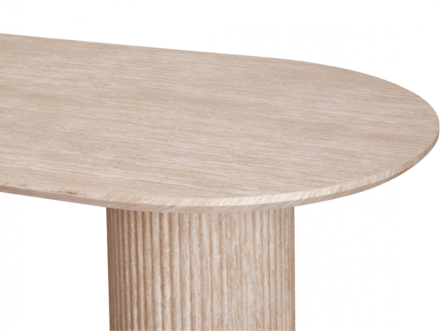 Milos 200cm Limestone Oval Dining Table