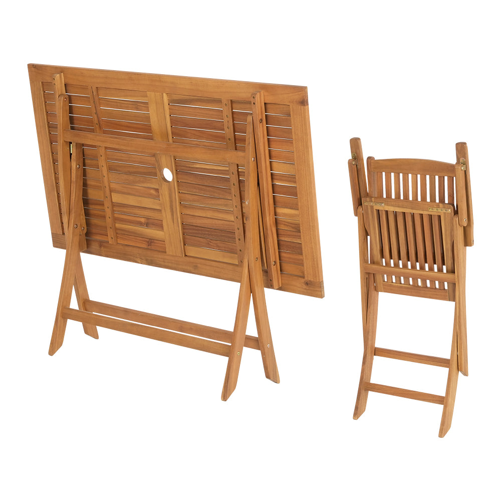 Gardeon 7pc Outdoor Wooden Foldable Dining Table & Chair Set
