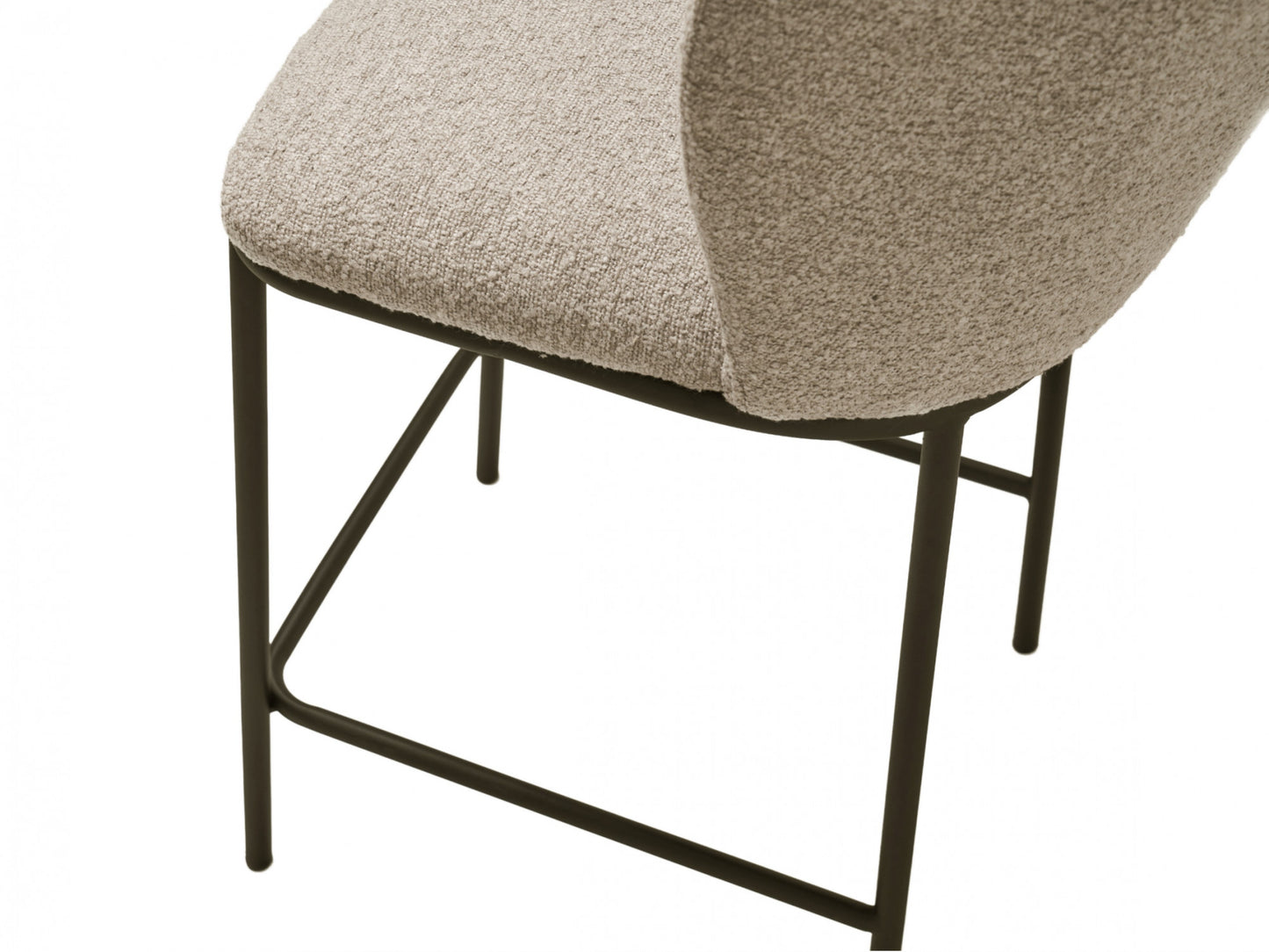 Polar Boucle Fabric Bar Stool Set of 2