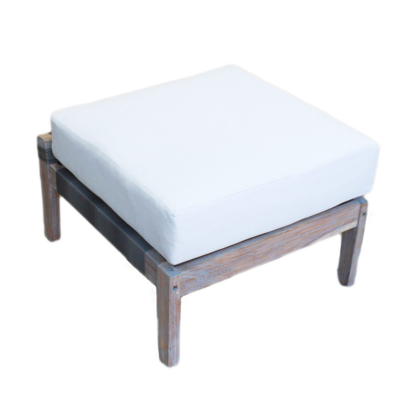 Paradise Eucalyptus Timber Sofa Armchair Footstool Set - Grey Wicker