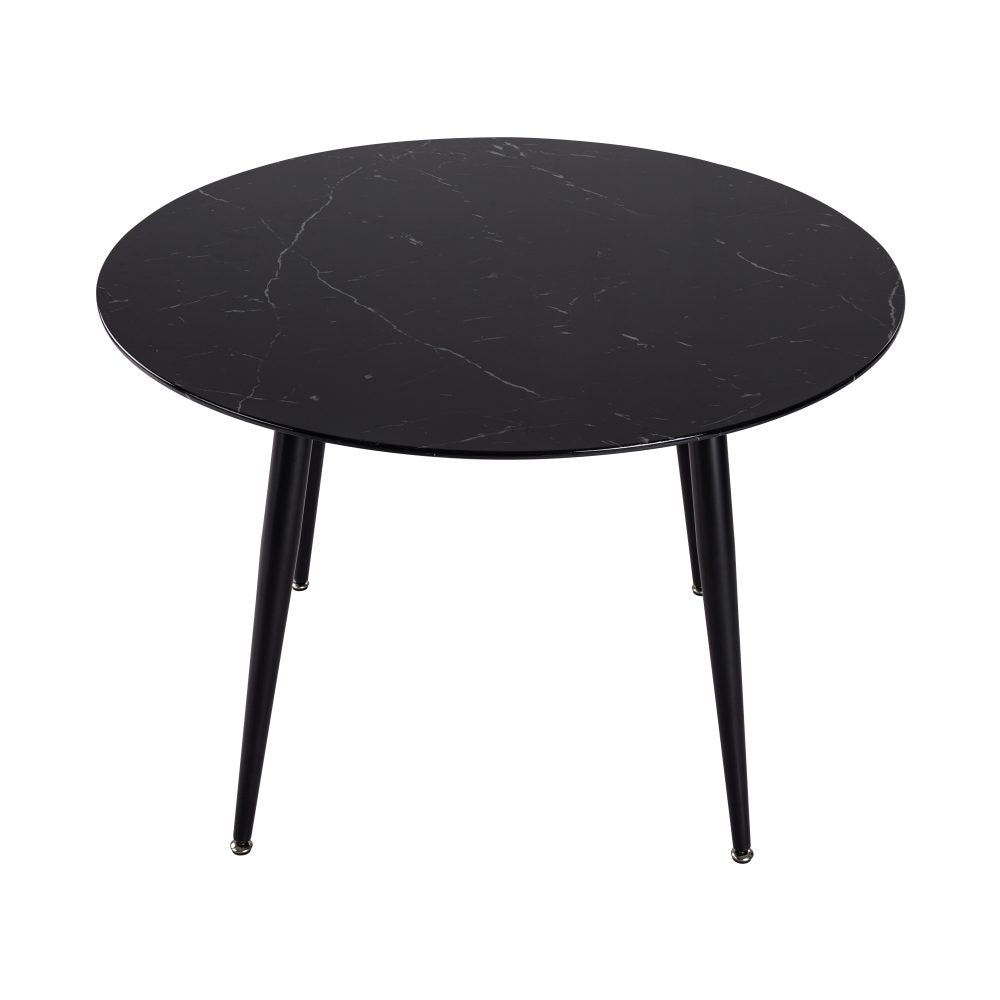 Mania Round Marble Dining Table - Black