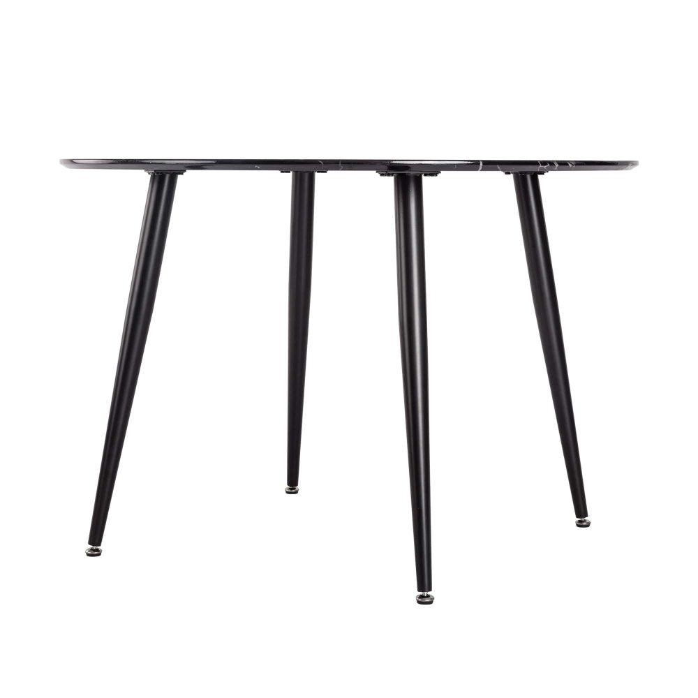 Mania Round Marble Dining Table - Black