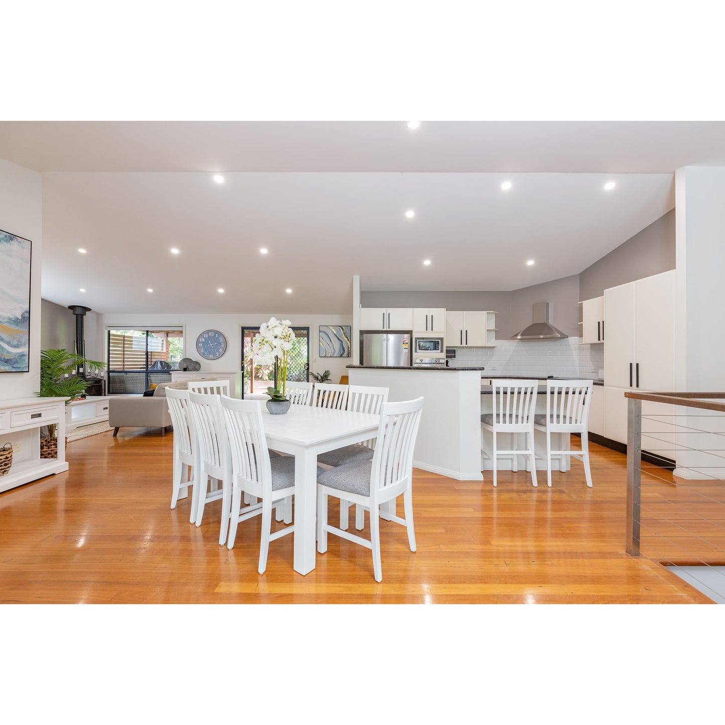 Laelia Coastal Solid Acacia Timber Wood Dining Table - White