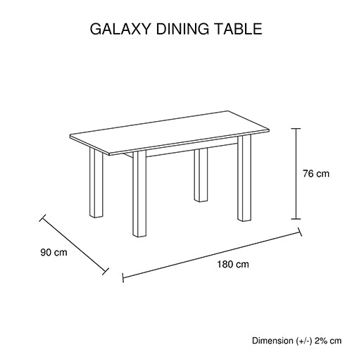 Galaxy High Glossy White Top Dining Table