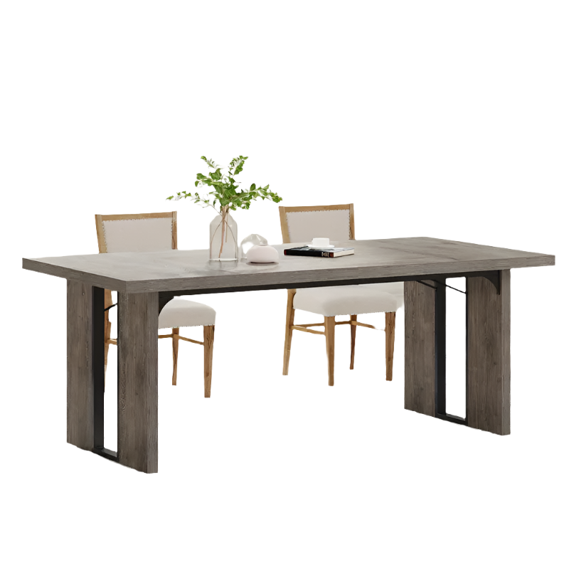 Rustic Farmhouse Rectangular Dining Table - Grey