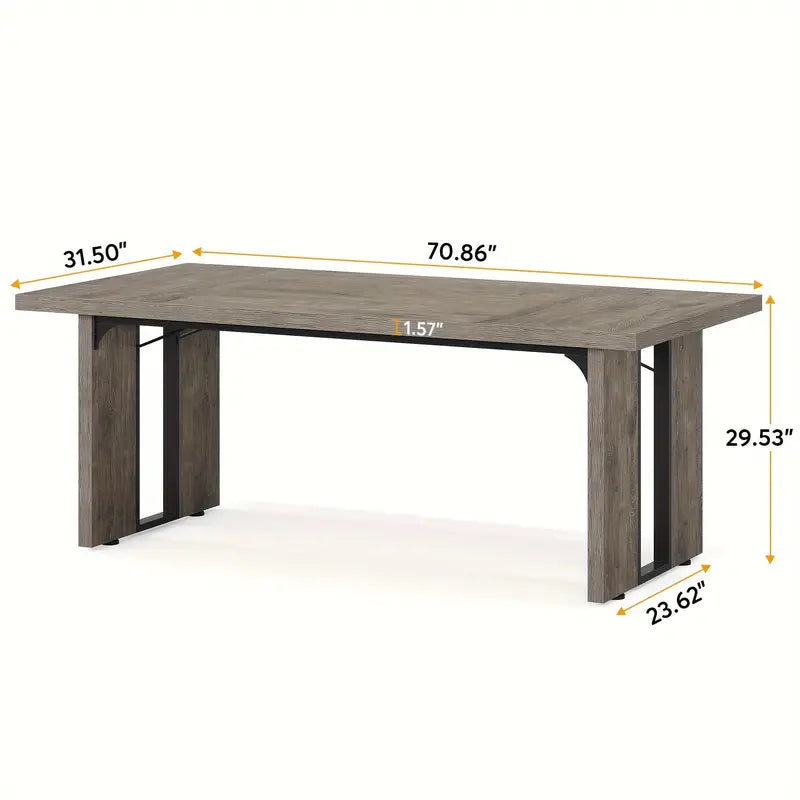 Rustic Farmhouse Rectangular Dining Table - Grey