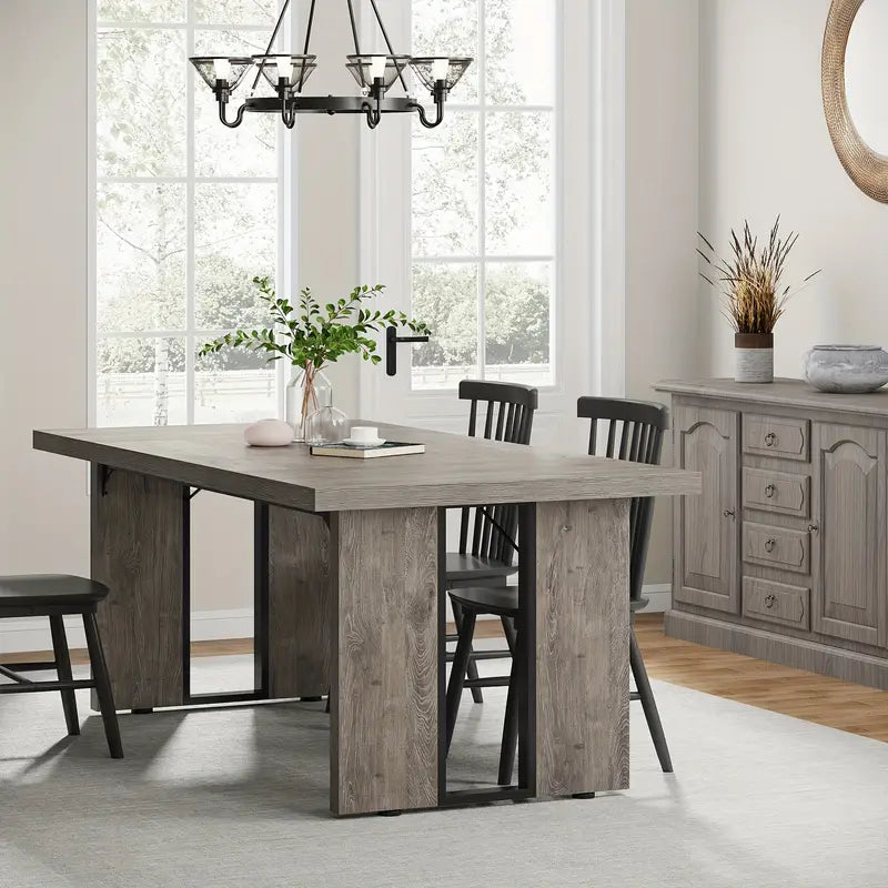 Rustic Farmhouse Rectangular Dining Table - Grey