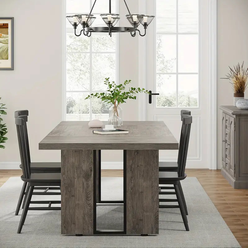 Rustic Farmhouse Rectangular Dining Table - Grey