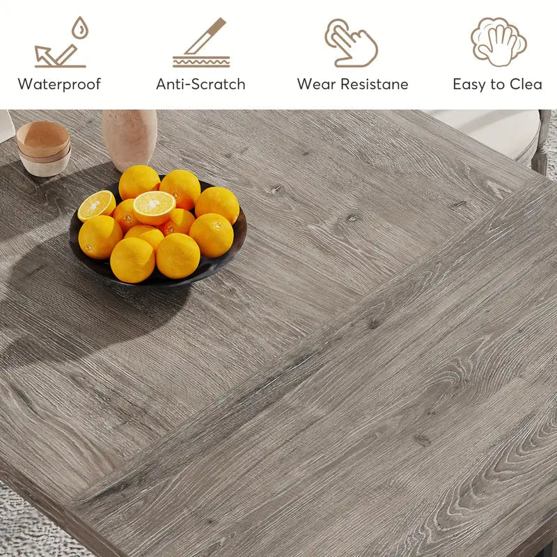 Rustic Farmhouse Rectangular Dining Table - Grey