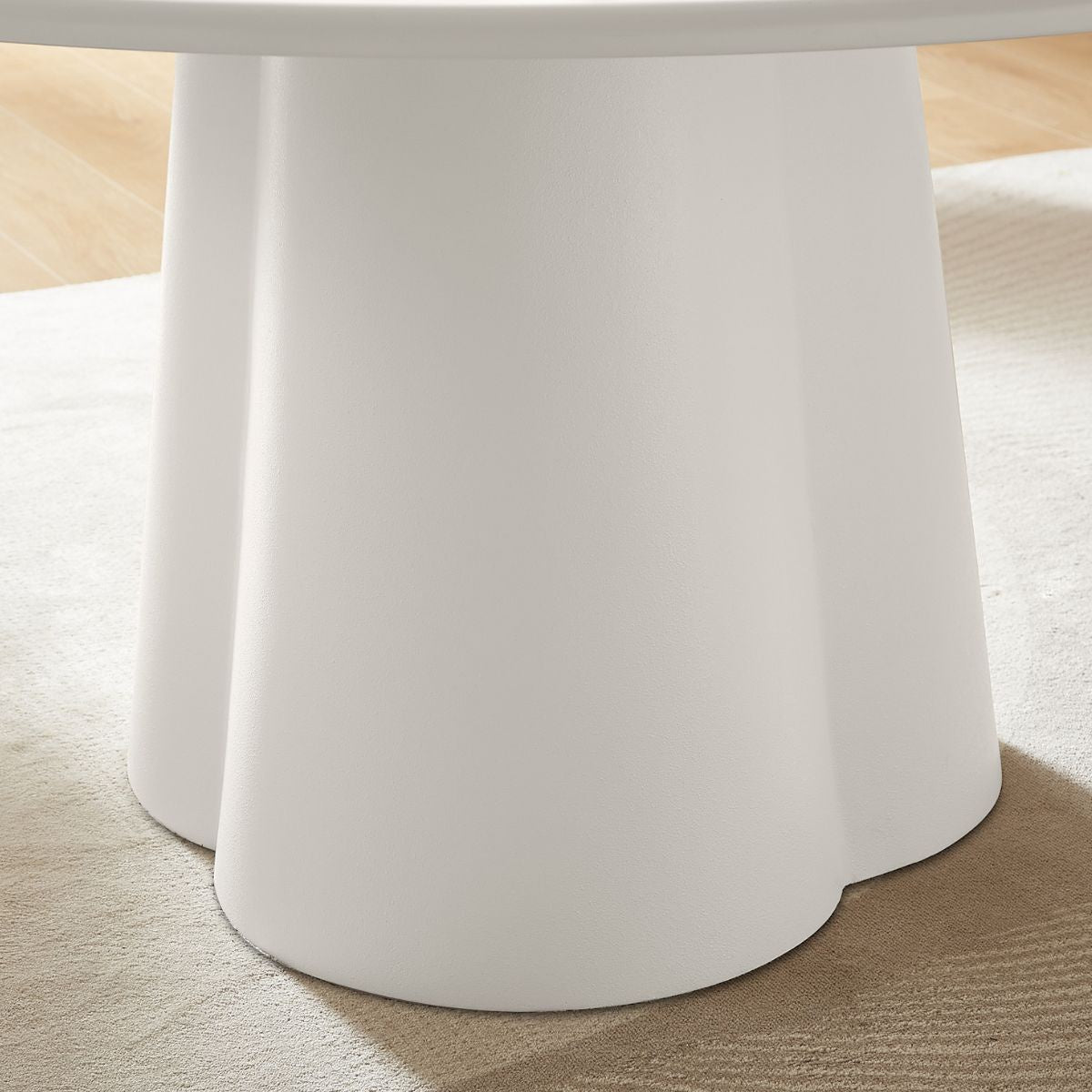 Sora Round Sculpture Dining Table - White