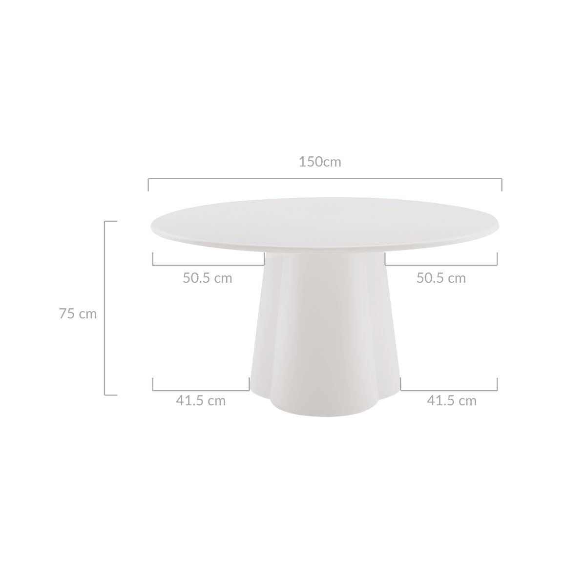 Sora Round Sculpture Dining Table - White