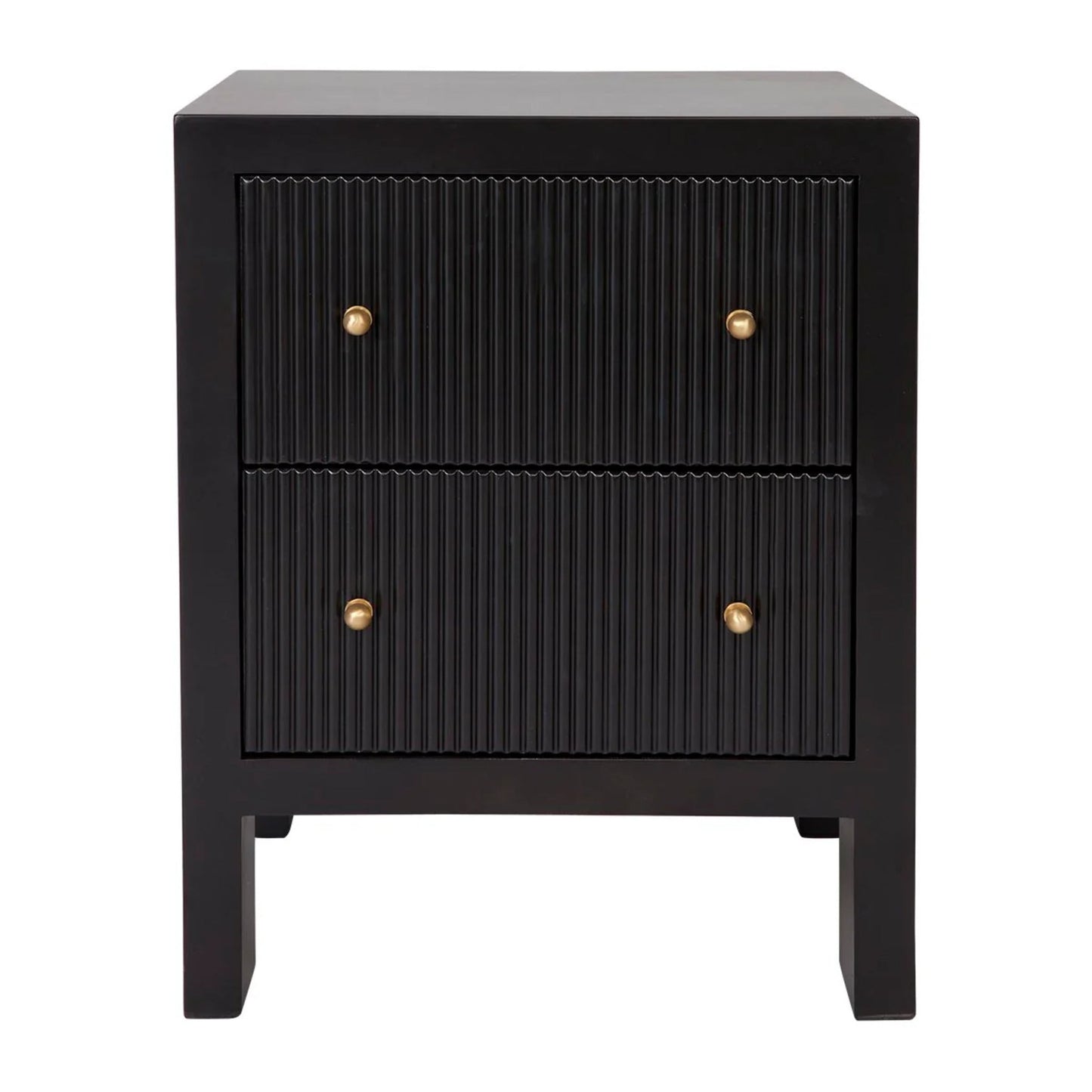 Ariana Large Two Drawer Bedside Table Bedside Table Cafe Lighting & Living Black Small