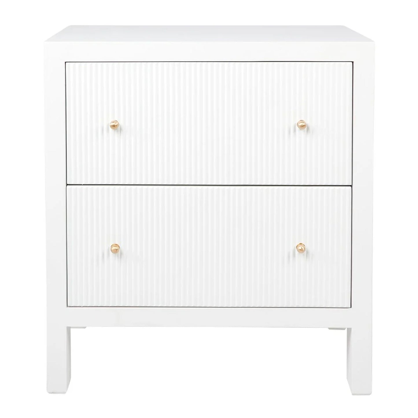 Ariana Small Two Drawer Bedside Table Bedside Table Cafe Lighting & Living White Large