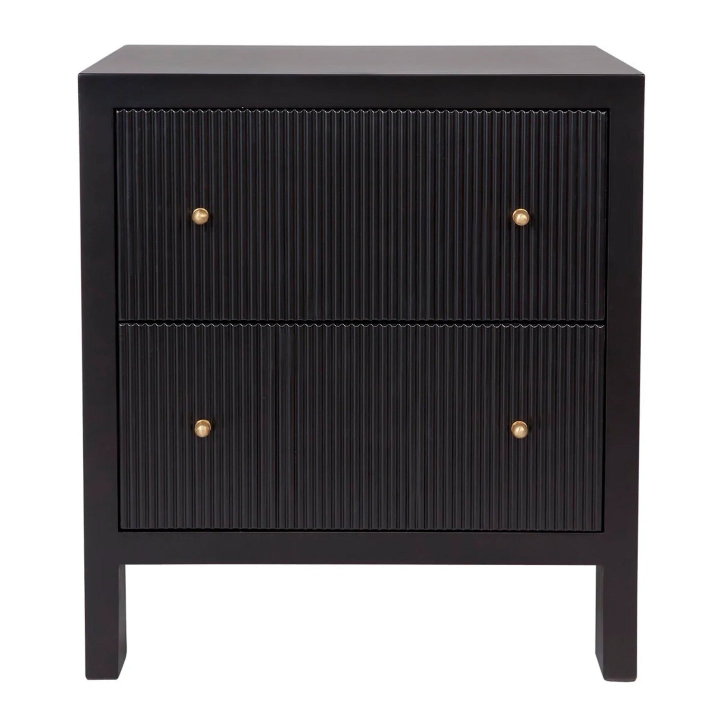 Ariana Small Two Drawer Bedside Table Bedside Table Cafe Lighting & Living Black Large