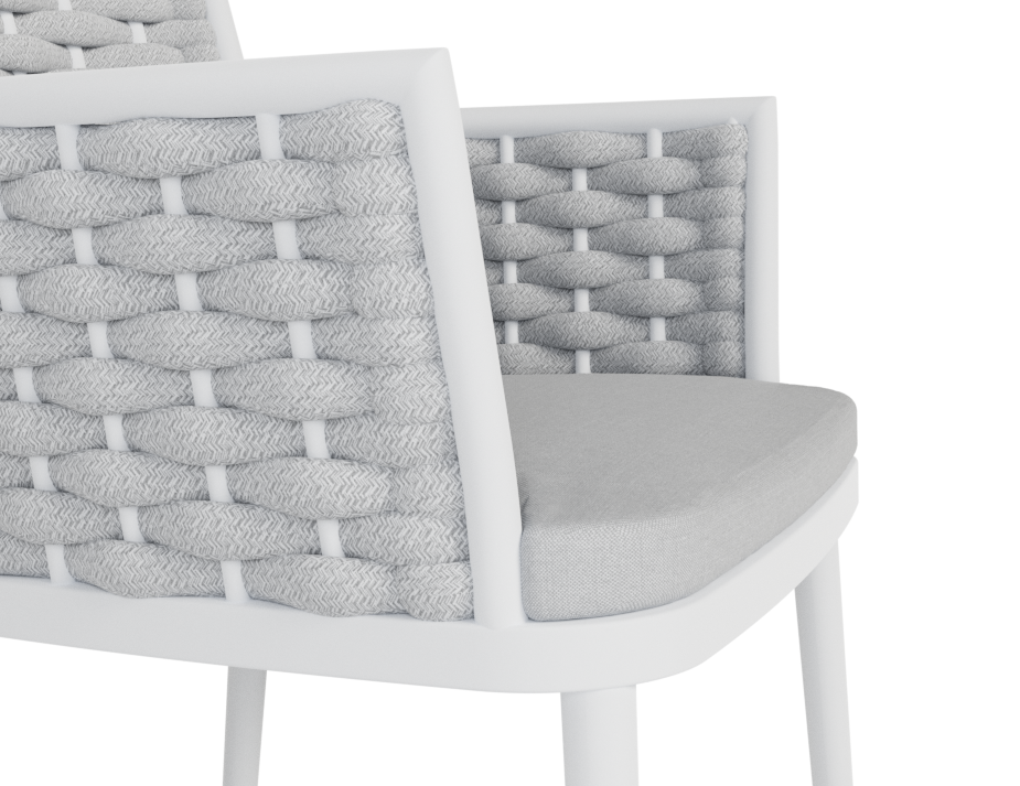 Siano Metal Outdoor Dining Chair - White
