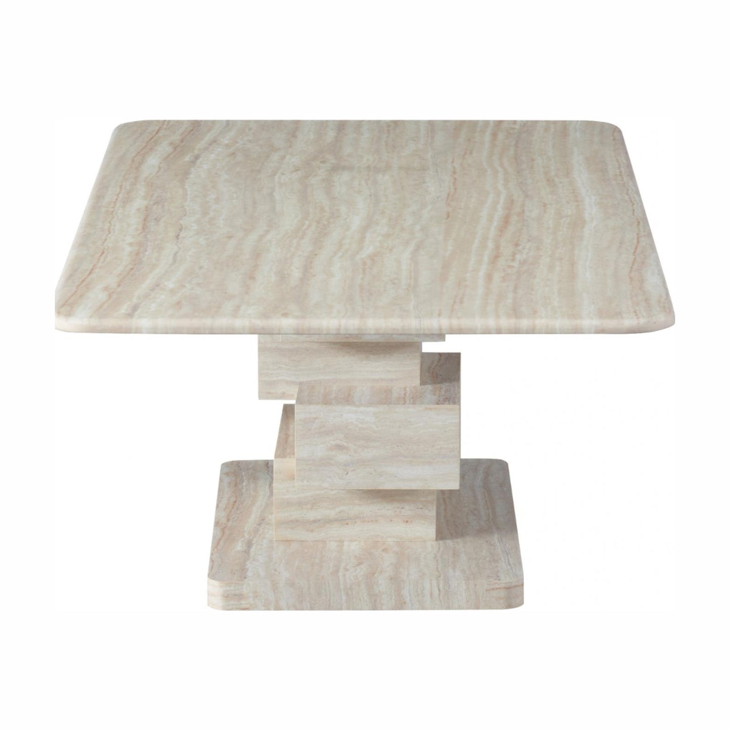 Eros Marble Coffee Table - White Travertine