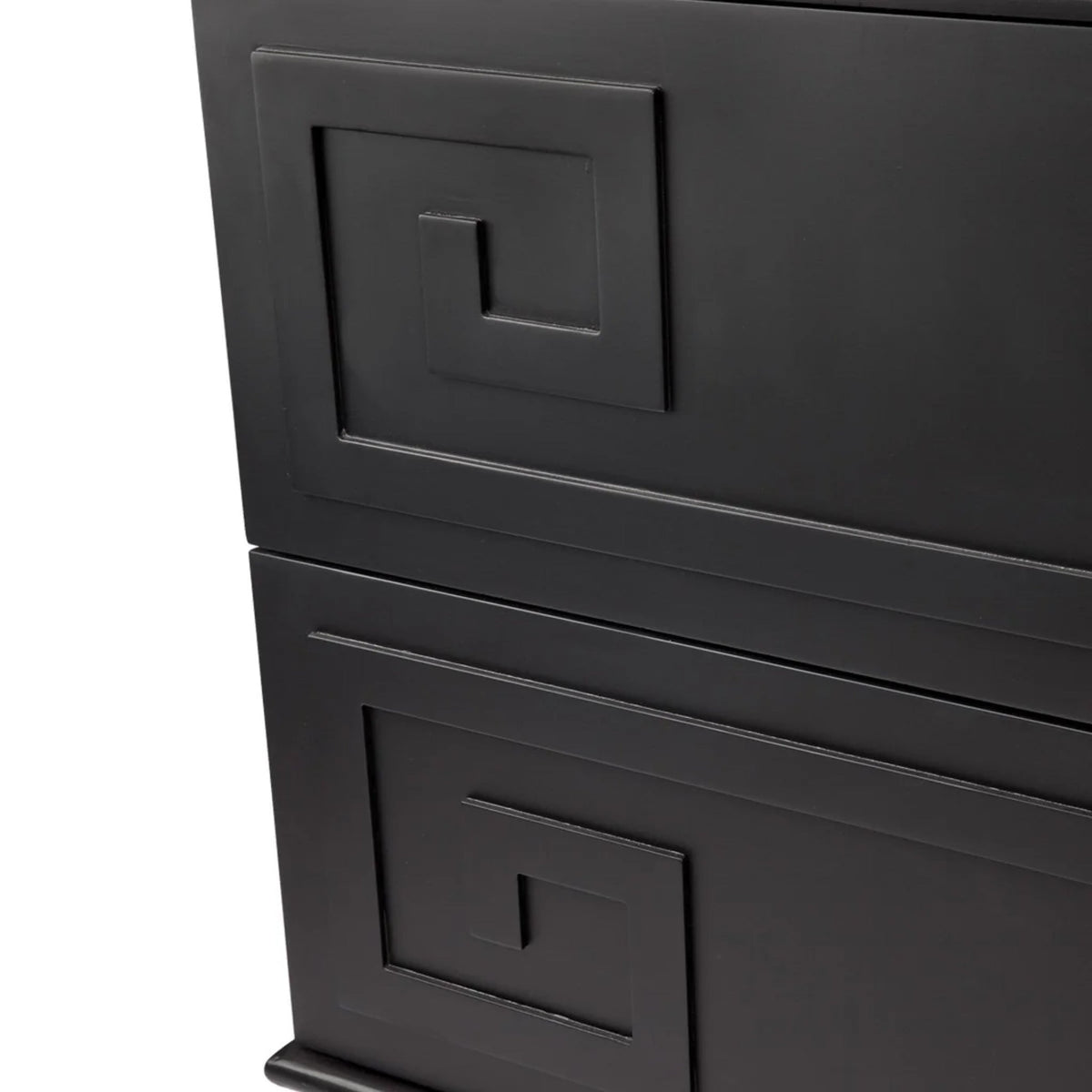 Greek Key Two Drawer Bedside Table - Black Bedside Table Cafe Lighting & Living