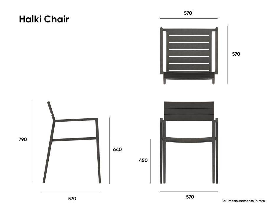 Halki Metal Outdoor Dining Chair - White