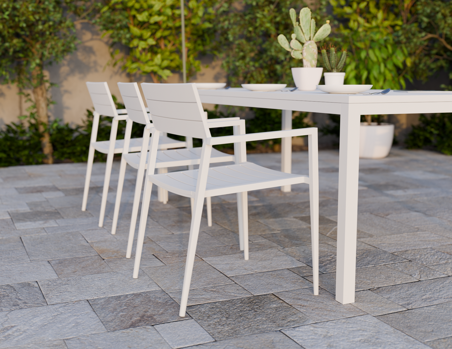 Halki Metal Outdoor Dining Chair - White