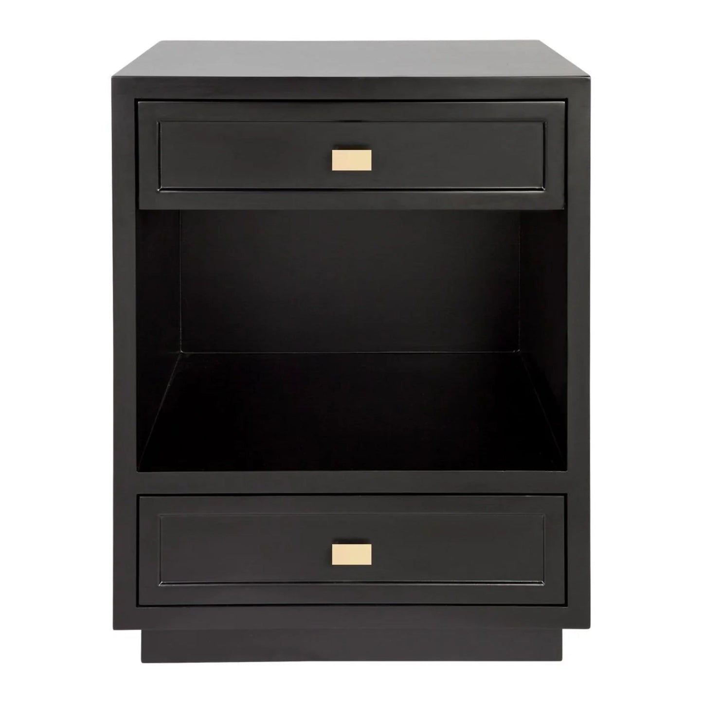 Logan Open Two Drawer Bedside Table Bedside Table Cafe Lighting & Living Black