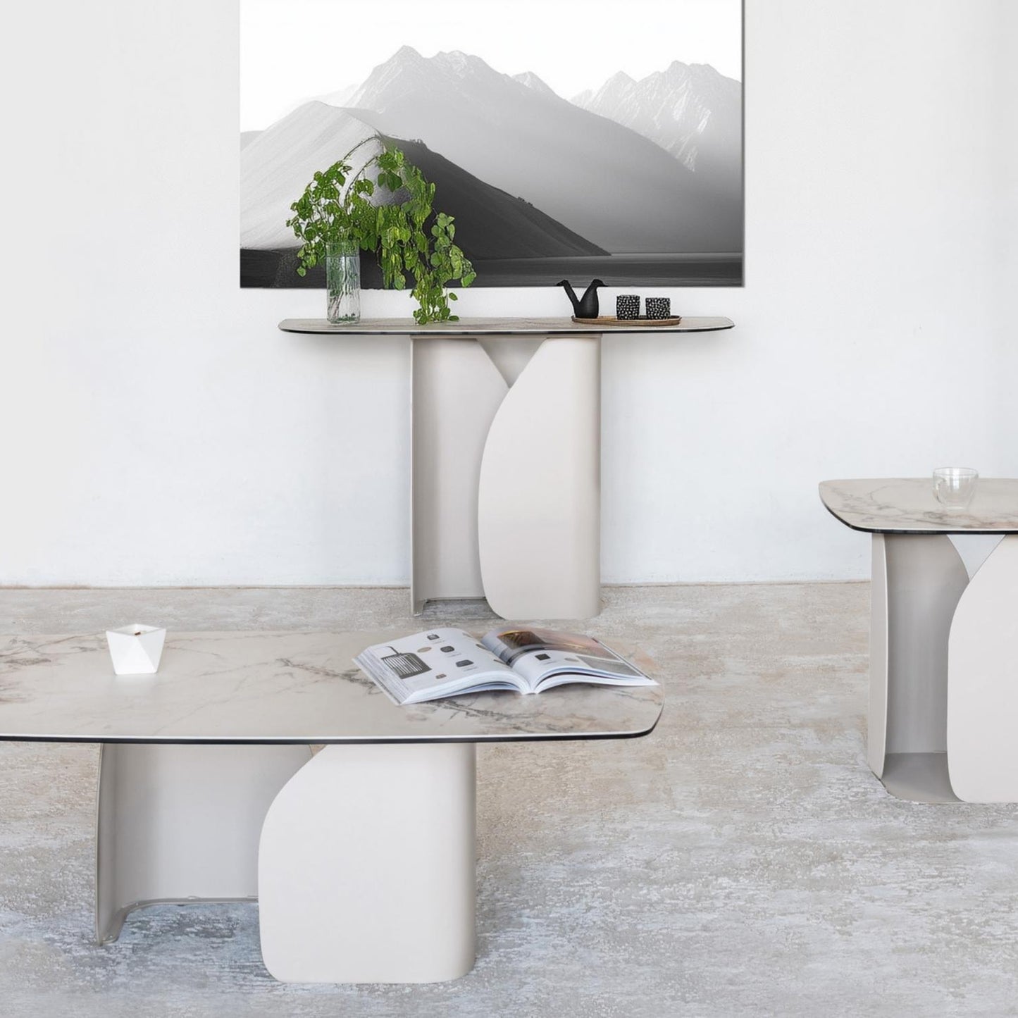 Messina Ceramic Coffee Table - Milan White Marble