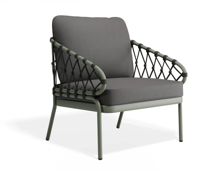 Kara Metal Outdoor Lounge Chair - Charcoal