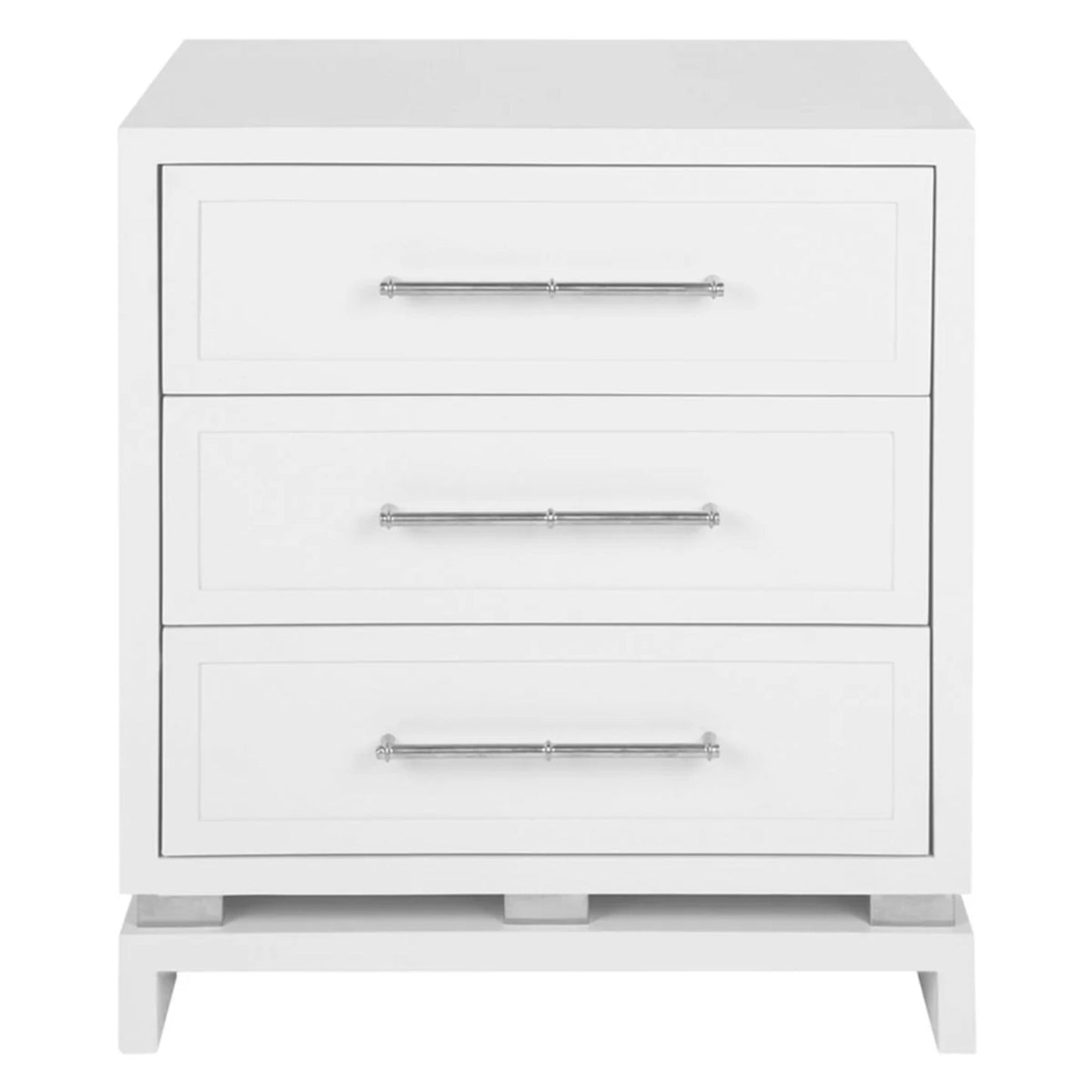Pearl Large Three Drawer Bedside Table Bedside Table Cafe Lighting & Living White