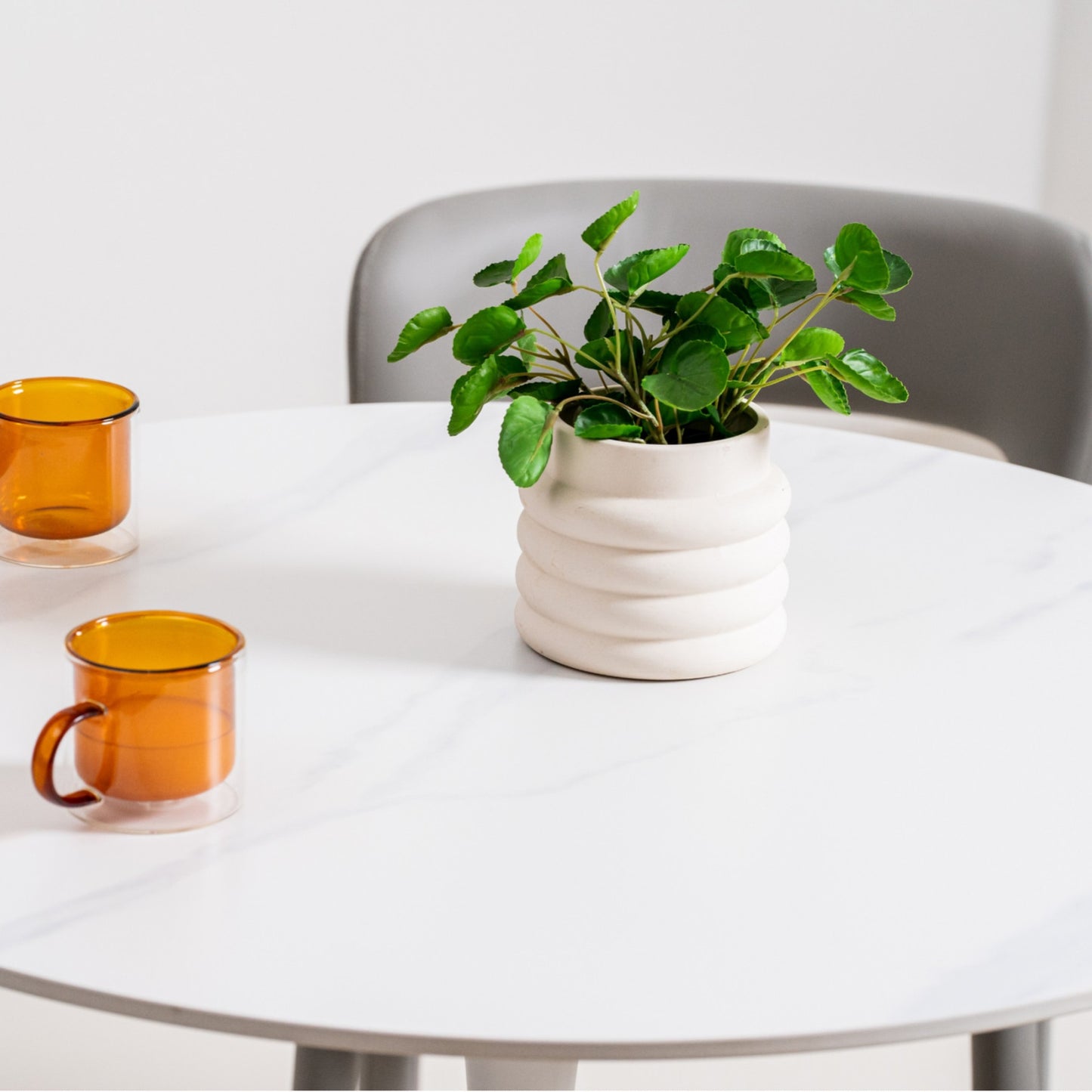 Scandi Ceramic Small Dining Table - Snow White