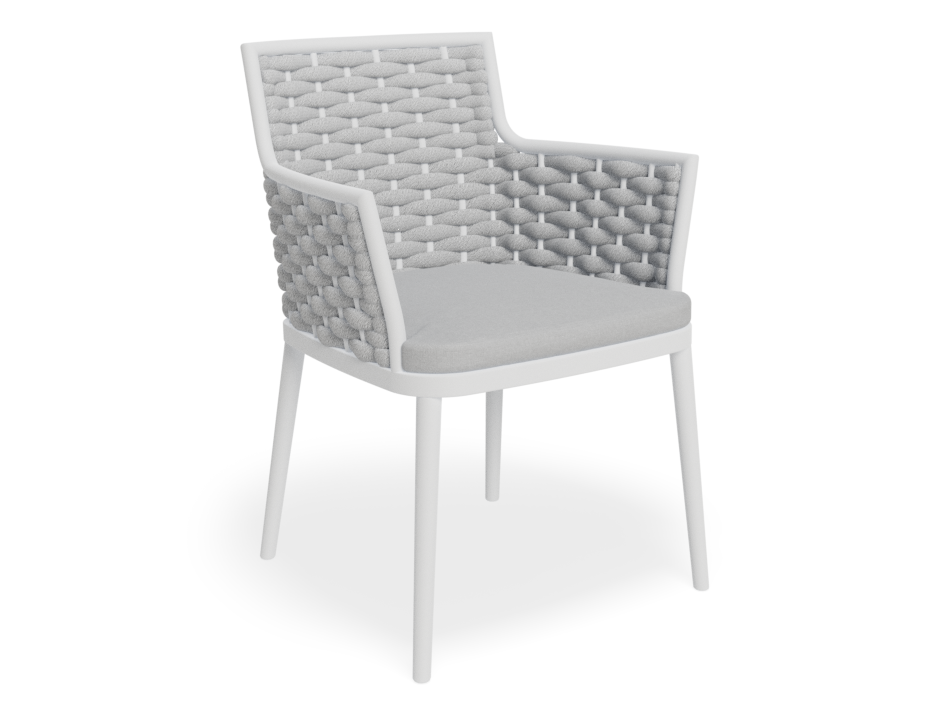 Siano Metal Outdoor Dining Chair - White