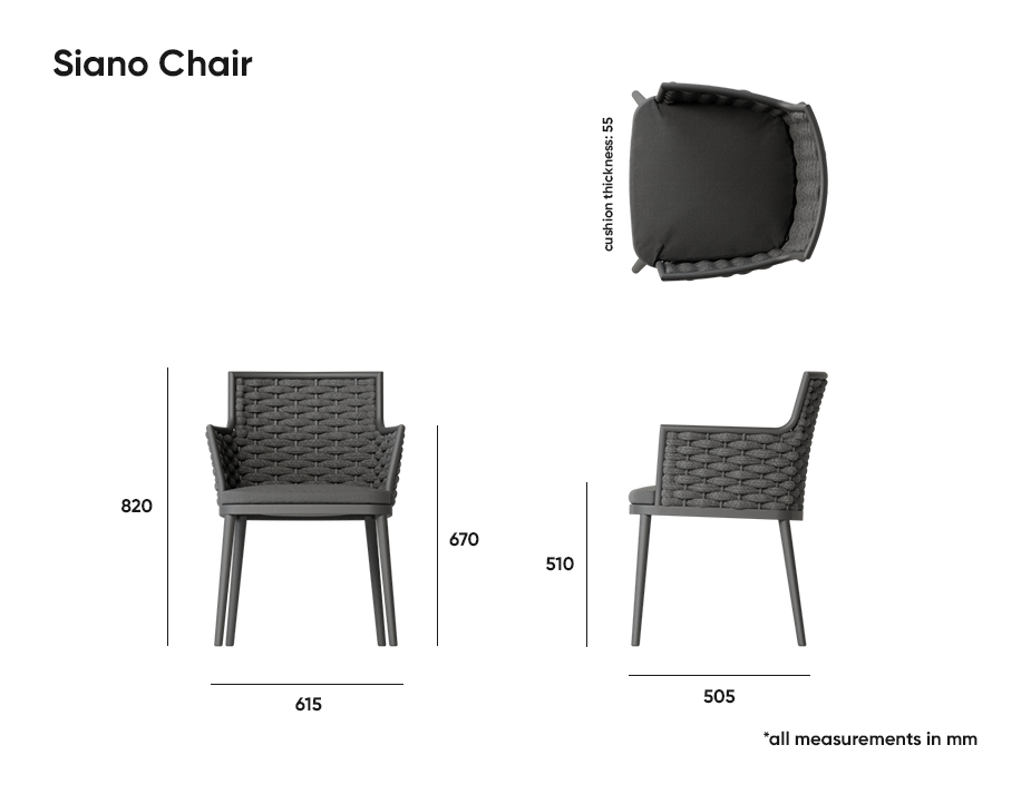 Siano Metal Outdoor Dining Chair - White